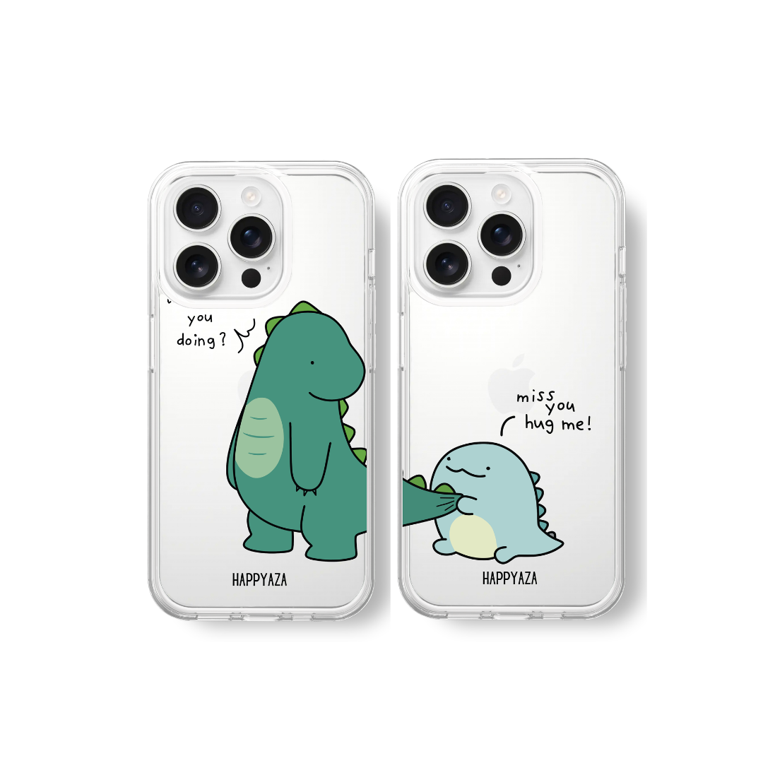Cute Dinosaur Couple Silicone Phone Case – Happyaza - Main Image