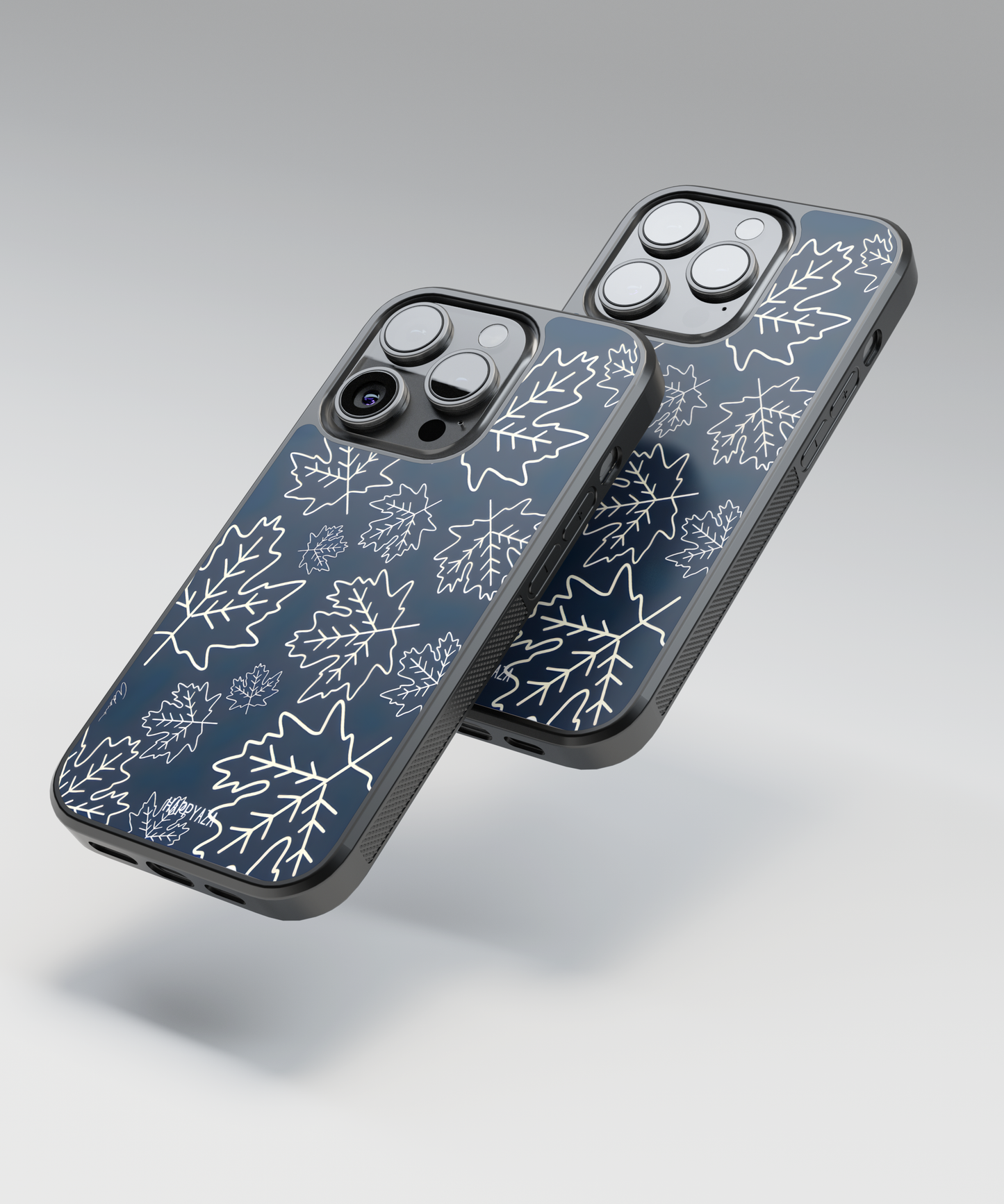 Midnight Forest Leaves Designer Phone Case