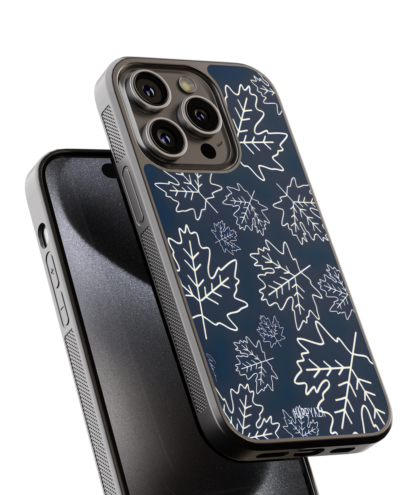 Midnight Forest Leaves Designer Phone Case