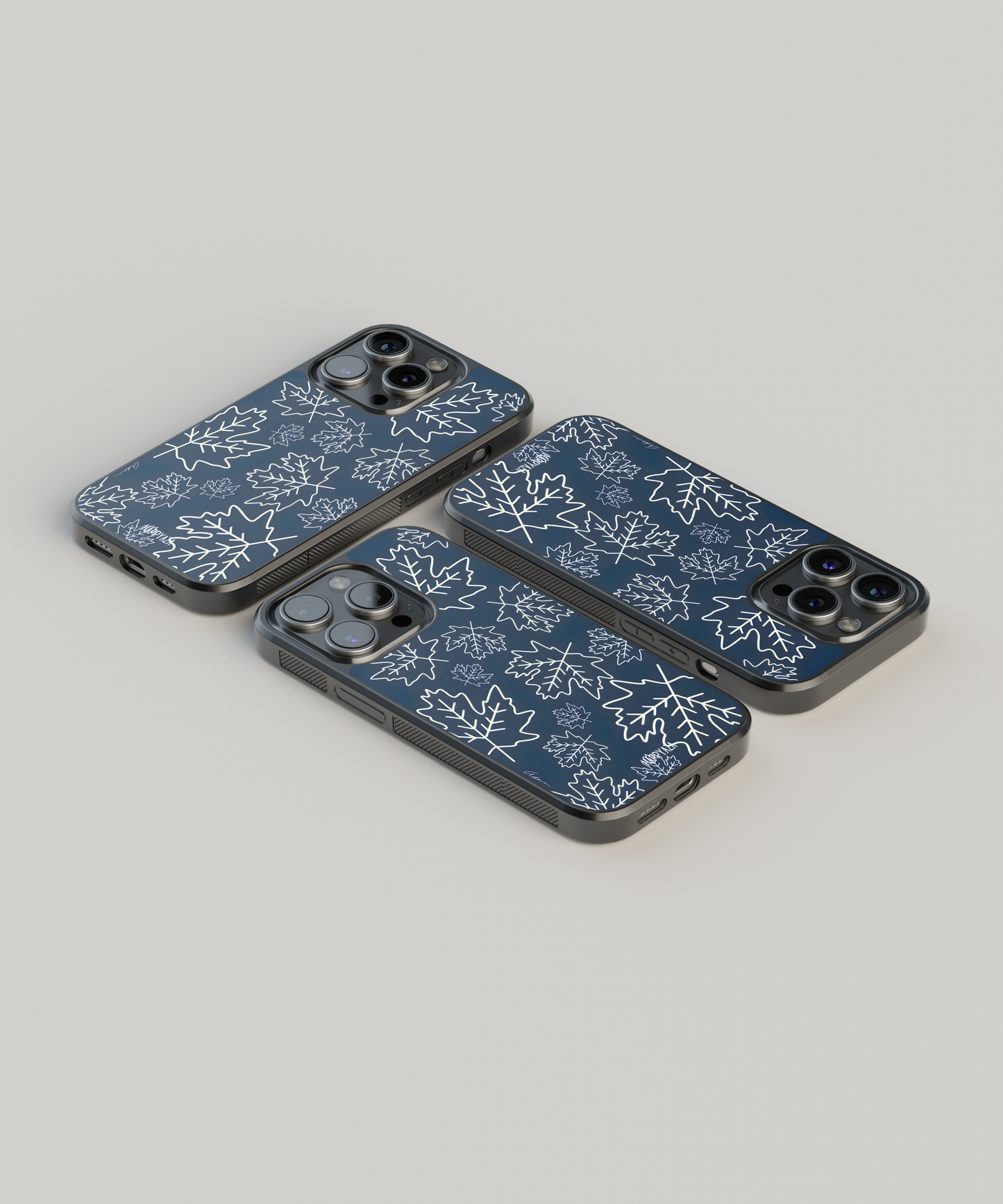 Midnight Forest Leaves Designer Phone Case