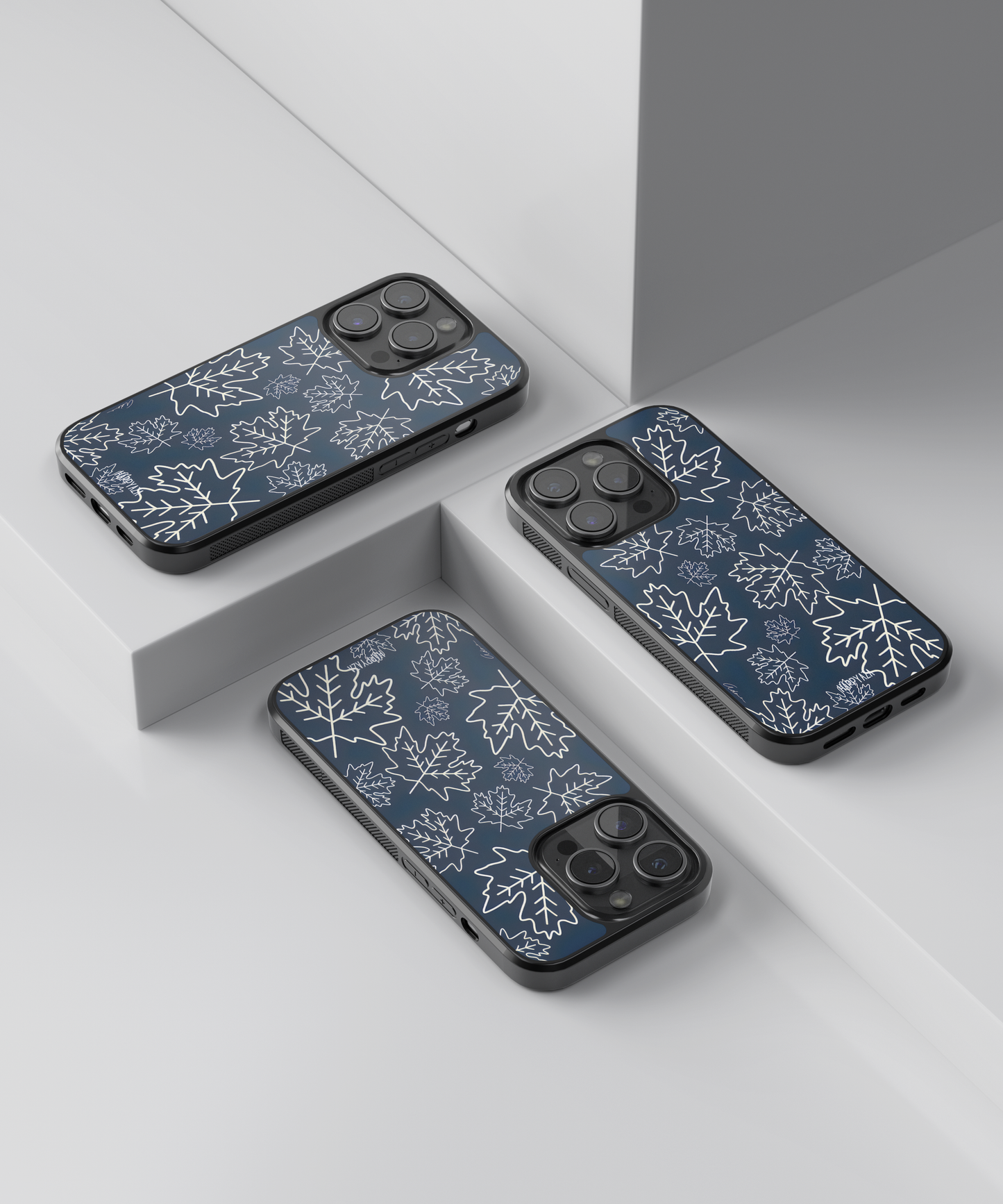 Midnight Forest Leaves Designer Phone Case