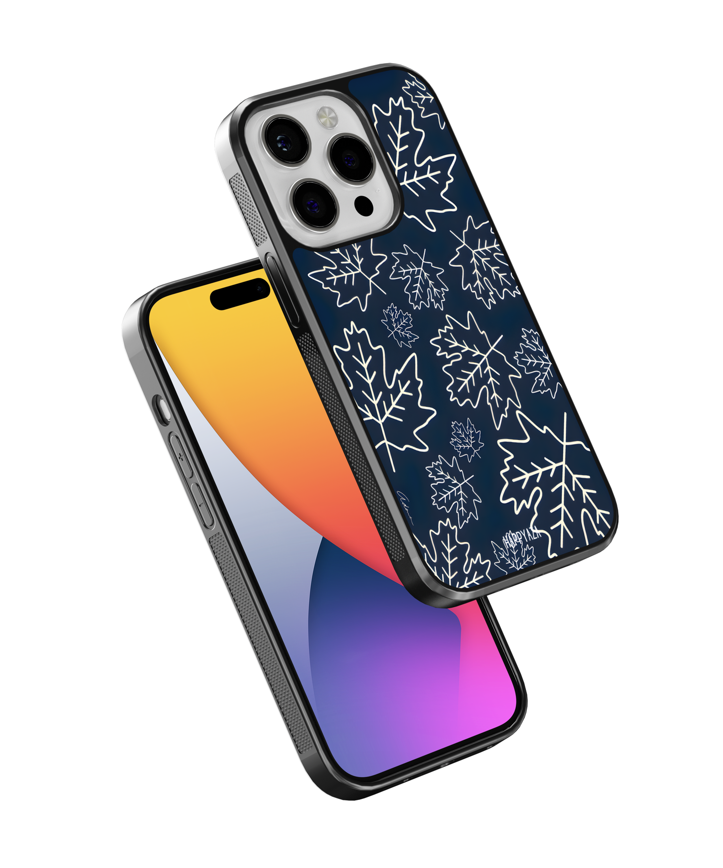 Midnight Forest Leaves Designer Phone Case