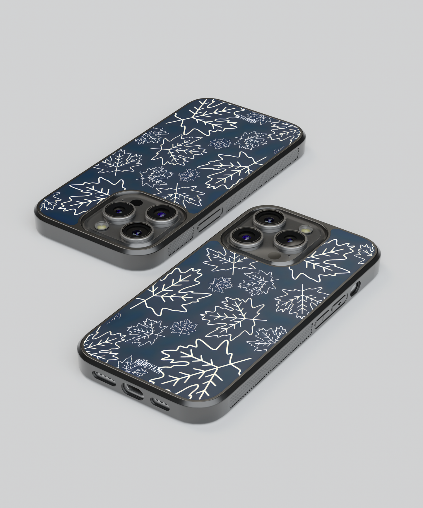 Midnight Forest Leaves Designer Phone Case