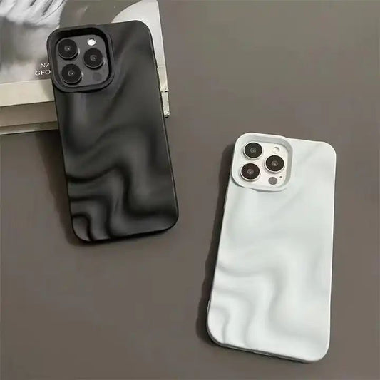 New Water Ripple Pleated  Soft Anti-drop Wave Concave Protective Phone Case