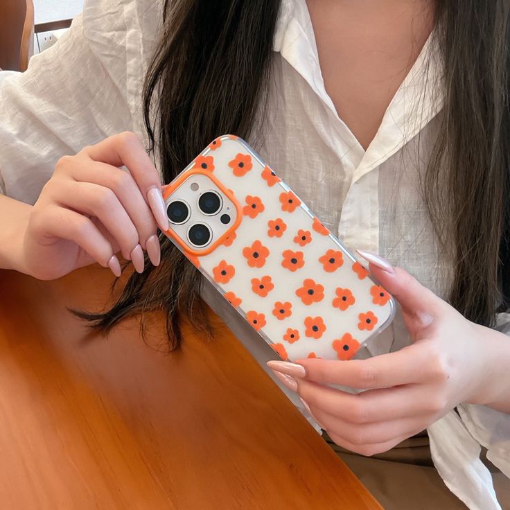 Orange Daisy Delight Silicone Phone Case