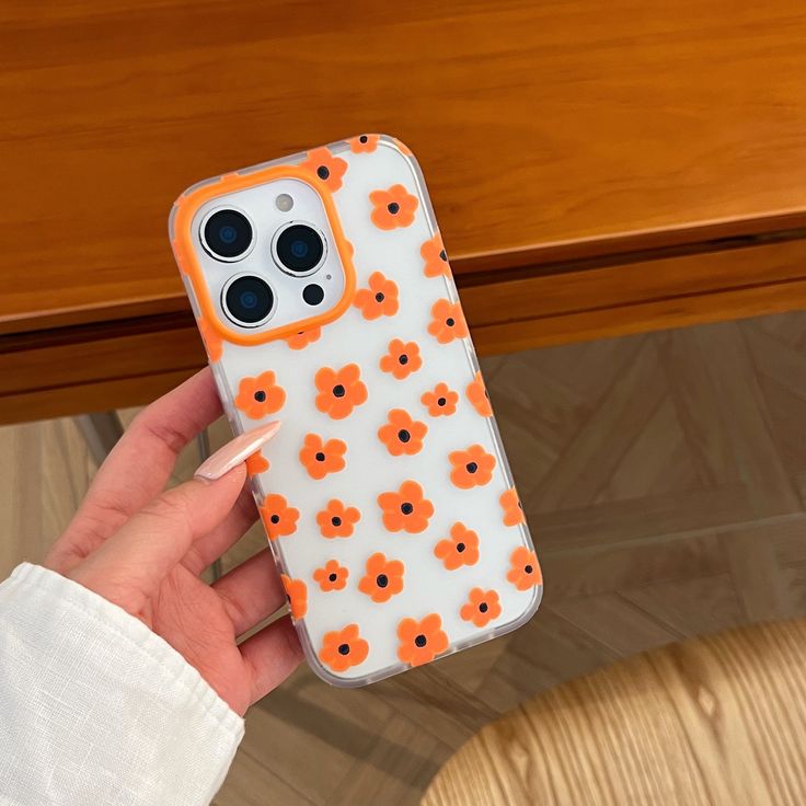 Orange Daisy Delight Silicone Phone Case