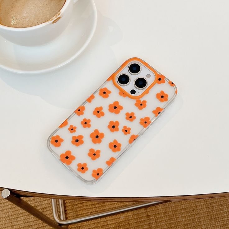 Orange Daisy Delight Silicone Phone Case