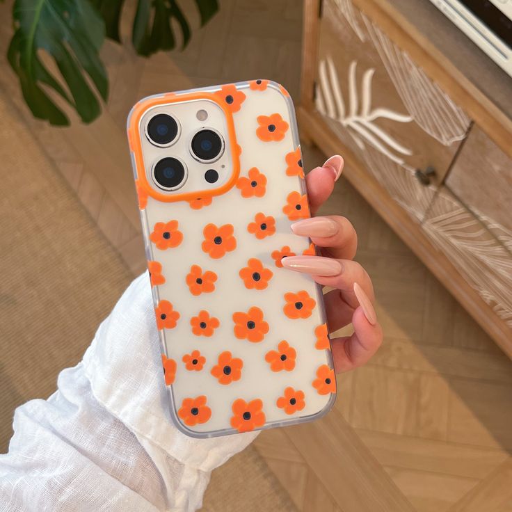 Orange Daisy Delight Silicone Phone Case