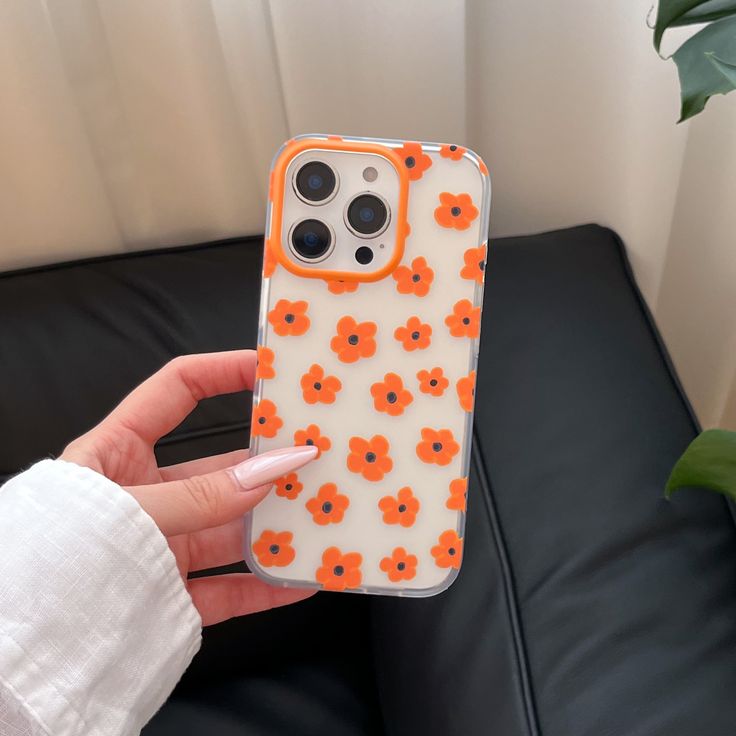 Orange Daisy Delight Silicone Phone Case