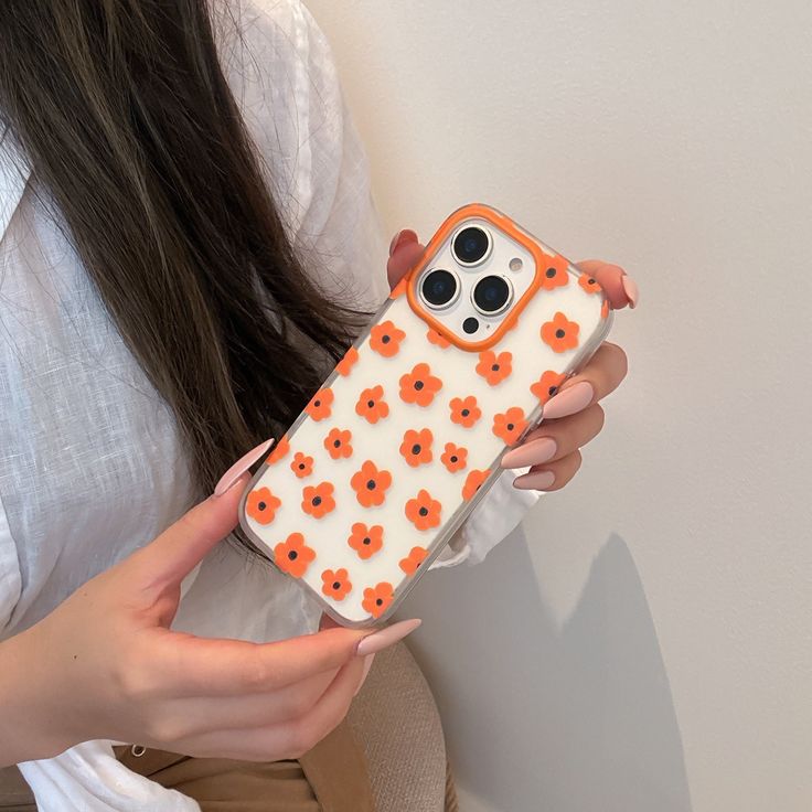 Orange Daisy Delight Silicone Phone Case