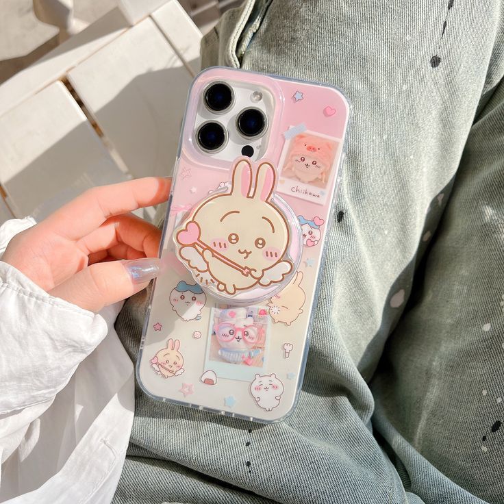Sweet Pastel Bunny Collage Phone Case With MagSafe Holder