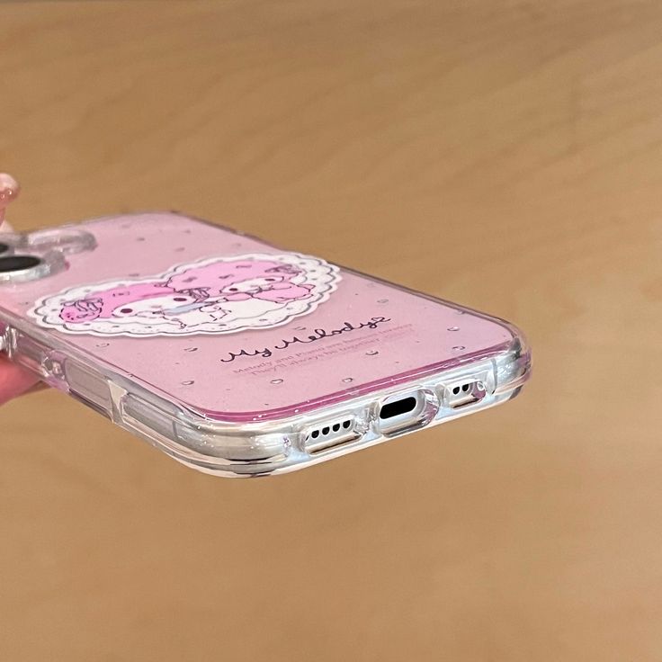 Pink Cuddle Cartoon Phone Case With Charm
