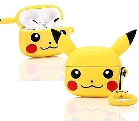 Airpods Case Soft Silicone Cover With Hook Clip For Airpods (Pikachu )