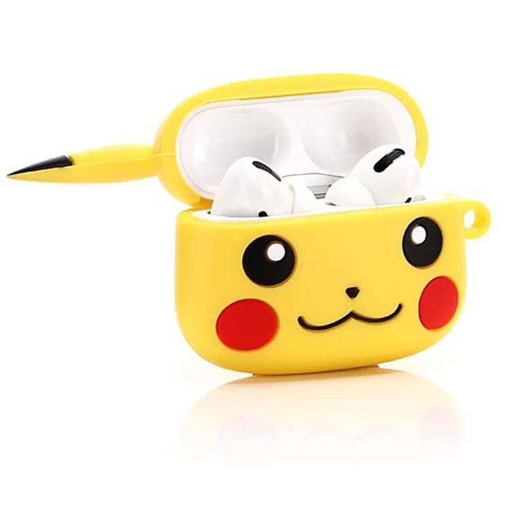 Airpods Case Soft Silicone Cover With Hook Clip For Airpods (Pikachu )