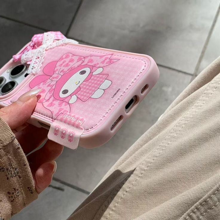 Pink Bow Bunny Aesthetic Phone Case With Lace Ribbon