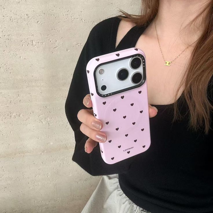 Pink Heart Pattern With MagSafe Holder