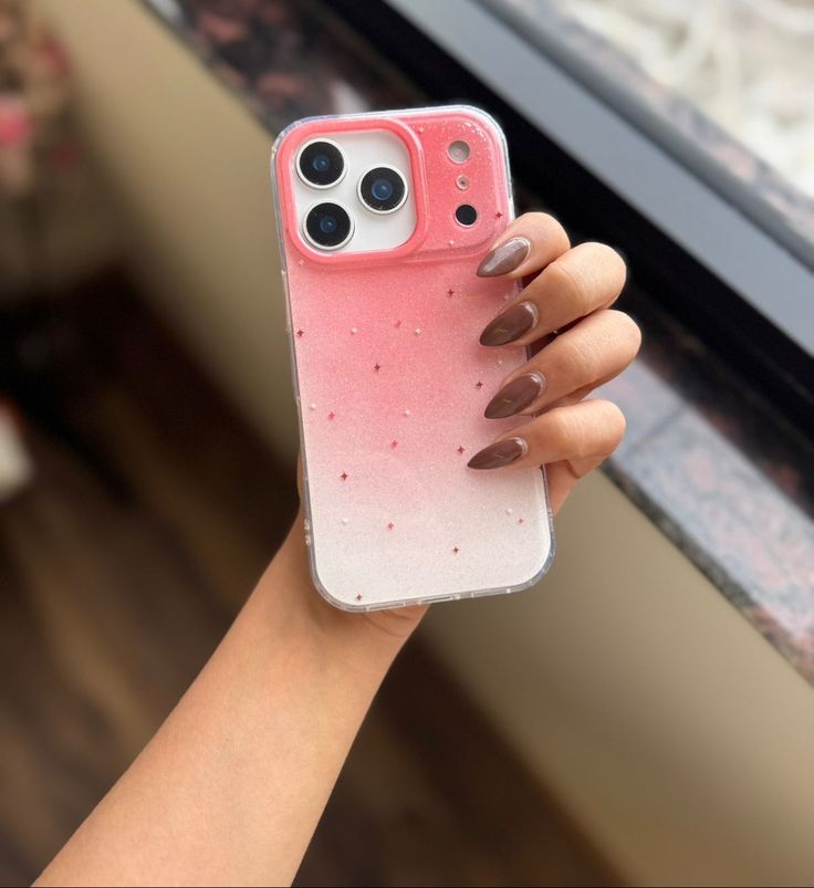 Cotton Candy Glow Shimmer Phone Case With Tiny Sparkles