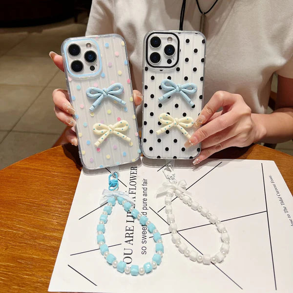 Polka Bow Chic Phone Case