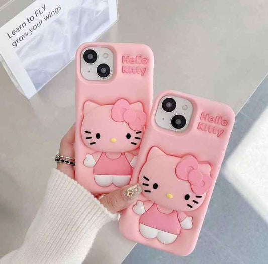 Hello Kitty Silicone With Pop Stand Phone Case