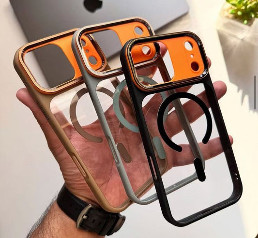 Premium MagSafe Transparent Shockproof Frame For Phone Case