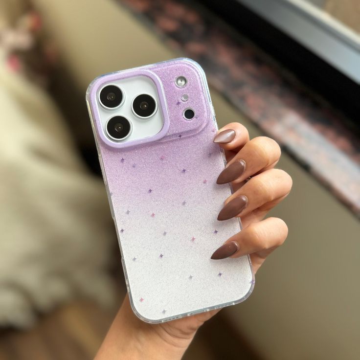 Cotton Candy Glow Shimmer Phone Case With Tiny Sparkles