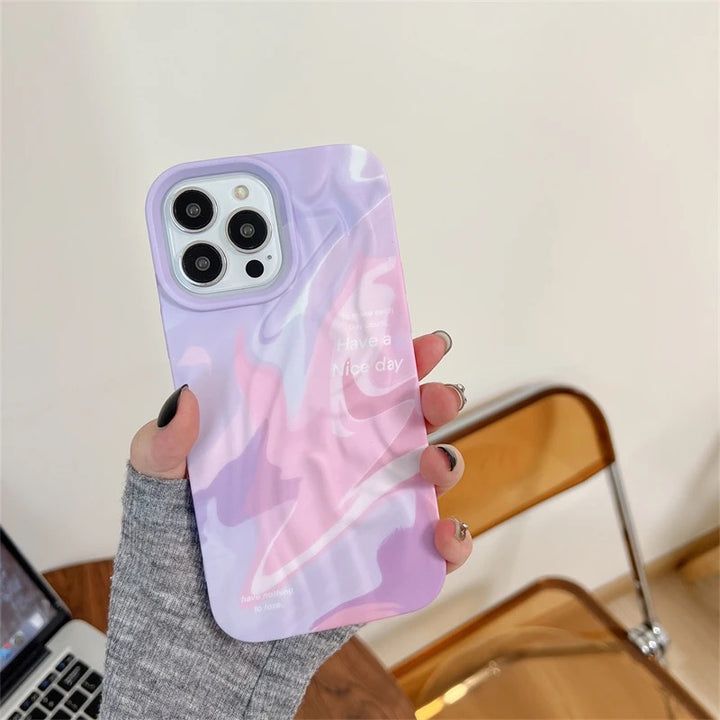 Multi Color Wavy Texture  For iPhone Case