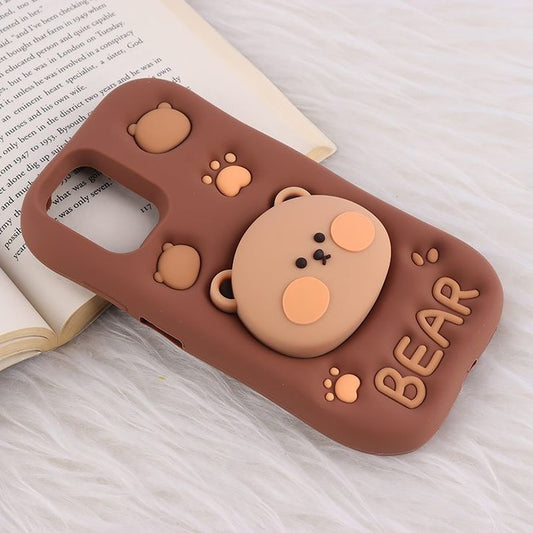 Elevate Bear Silicone With Pop Stand Phone Case