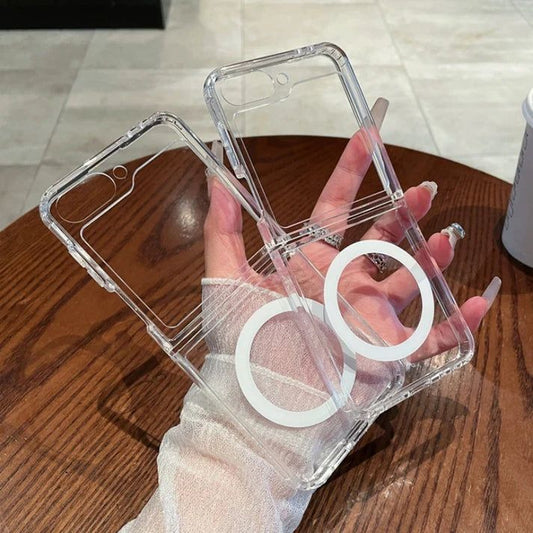 Clear Transparent Magnetic MagSafe Flip & Fold Phone Case
