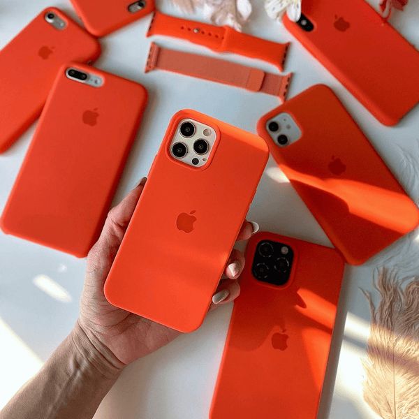 iPhone Original Liquid Silicone Phone Case (Dark Orange)