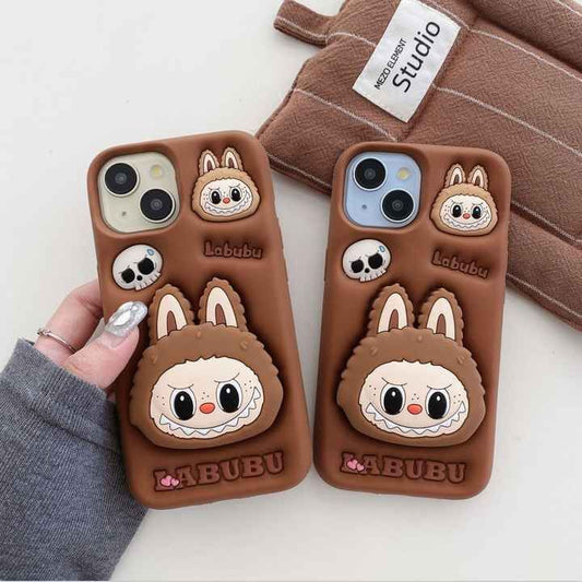Labubu Silicone With Pop Stand Phone Case