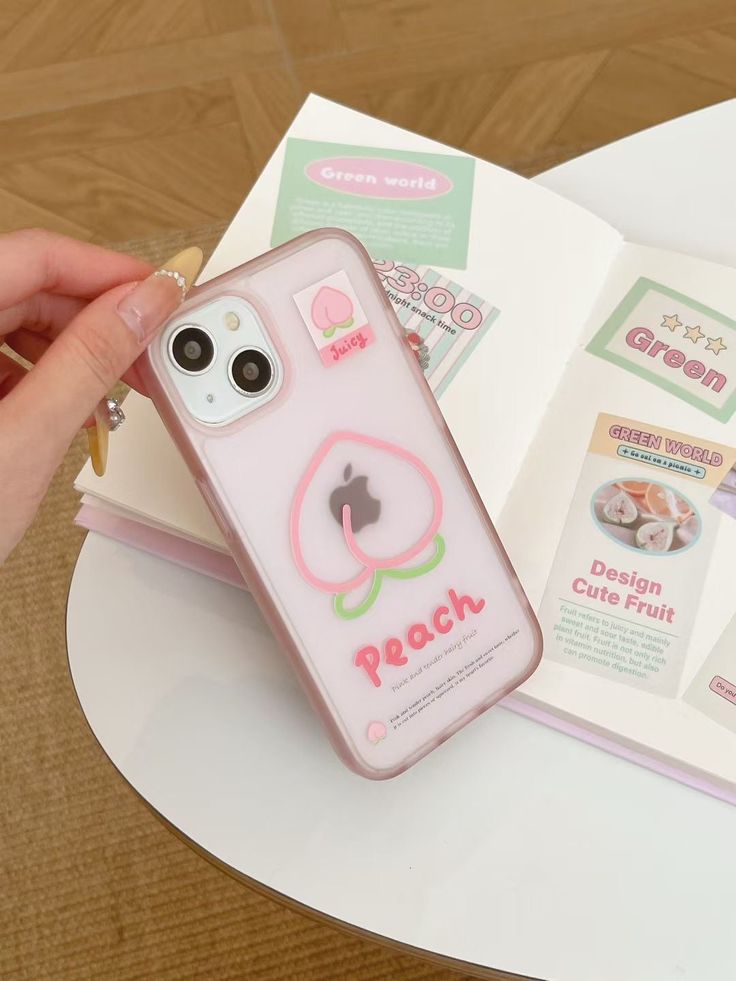 Pastel Peachy 3D Silicone Phone Case With Peach Holder