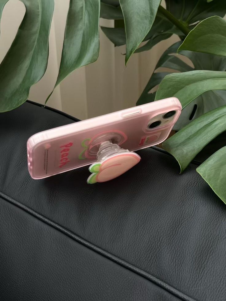 Pastel Peachy 3D Silicone Phone Case With Peach Holder