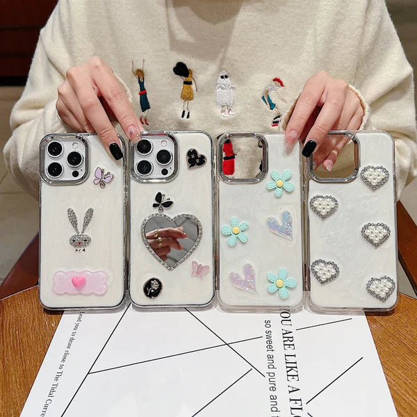 Tiny Bear | Flower | Heart | Mirror Shockproof Phone Case