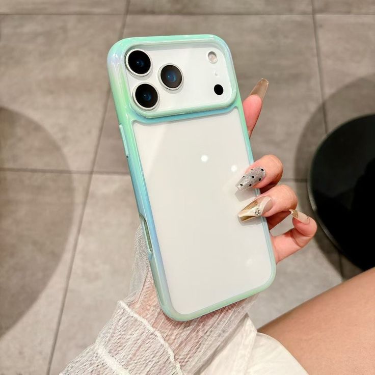 AuraEdge Transparent Shockproof Soft Gradient Phone Case