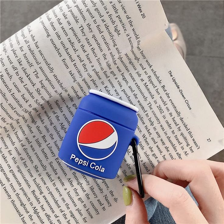 Airpods Case Soft Silicone Cover With Hook Clip For Airpods (Pepsi Cola)