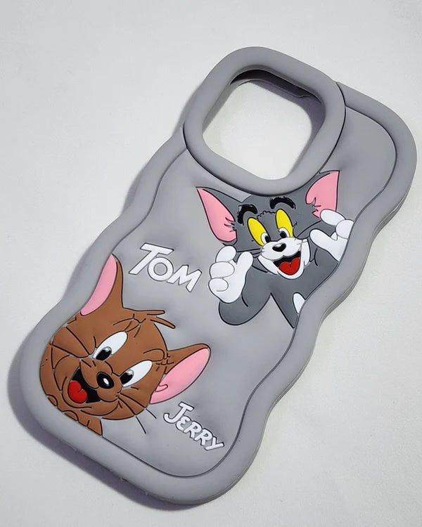 Tom & Jery 3D Cartoon Silicone Phone Case For iPhone