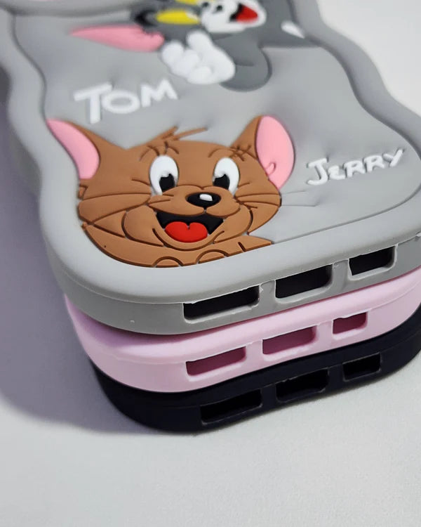 Tom & Jery 3D Cartoon Silicone Phone Case For iPhone