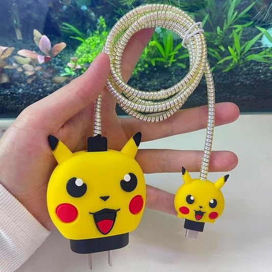 Cute Cartoon Series Fast Charger Protector for iPhone(Pikachu )