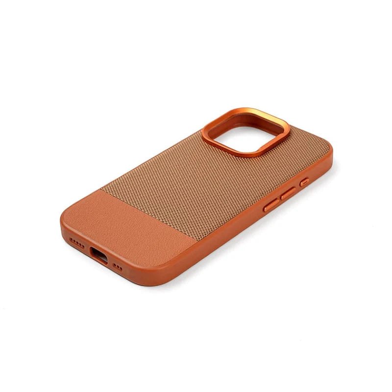 Vegan Leather Metro Weave Phone Case (With Box Packing)