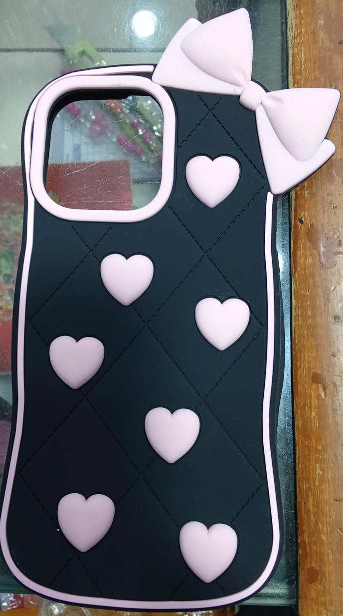 Love Heart Bow-Knot Silicone Phone  Case