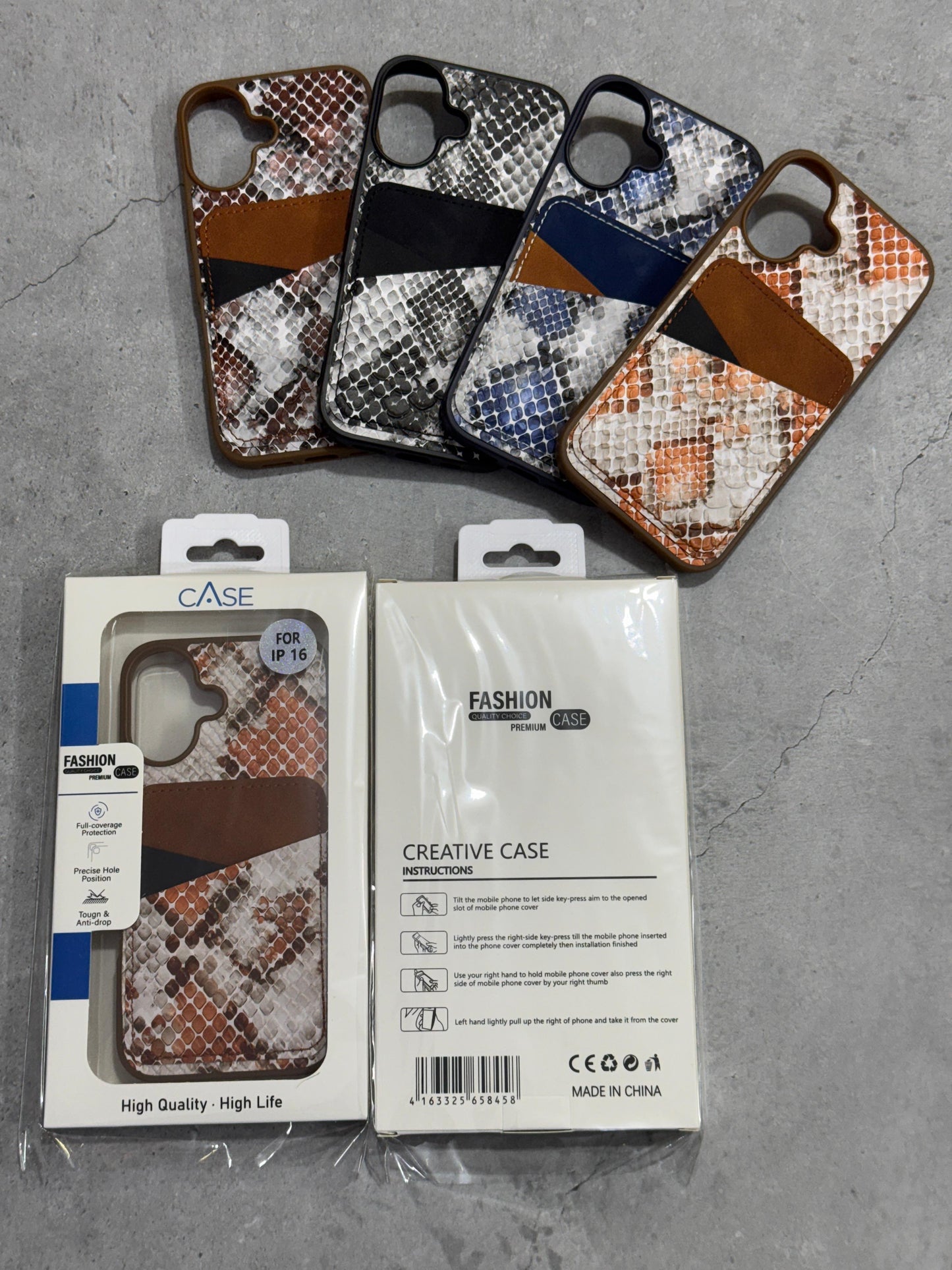 Luxurious Leather Snake Wallet Phone case For iPhone