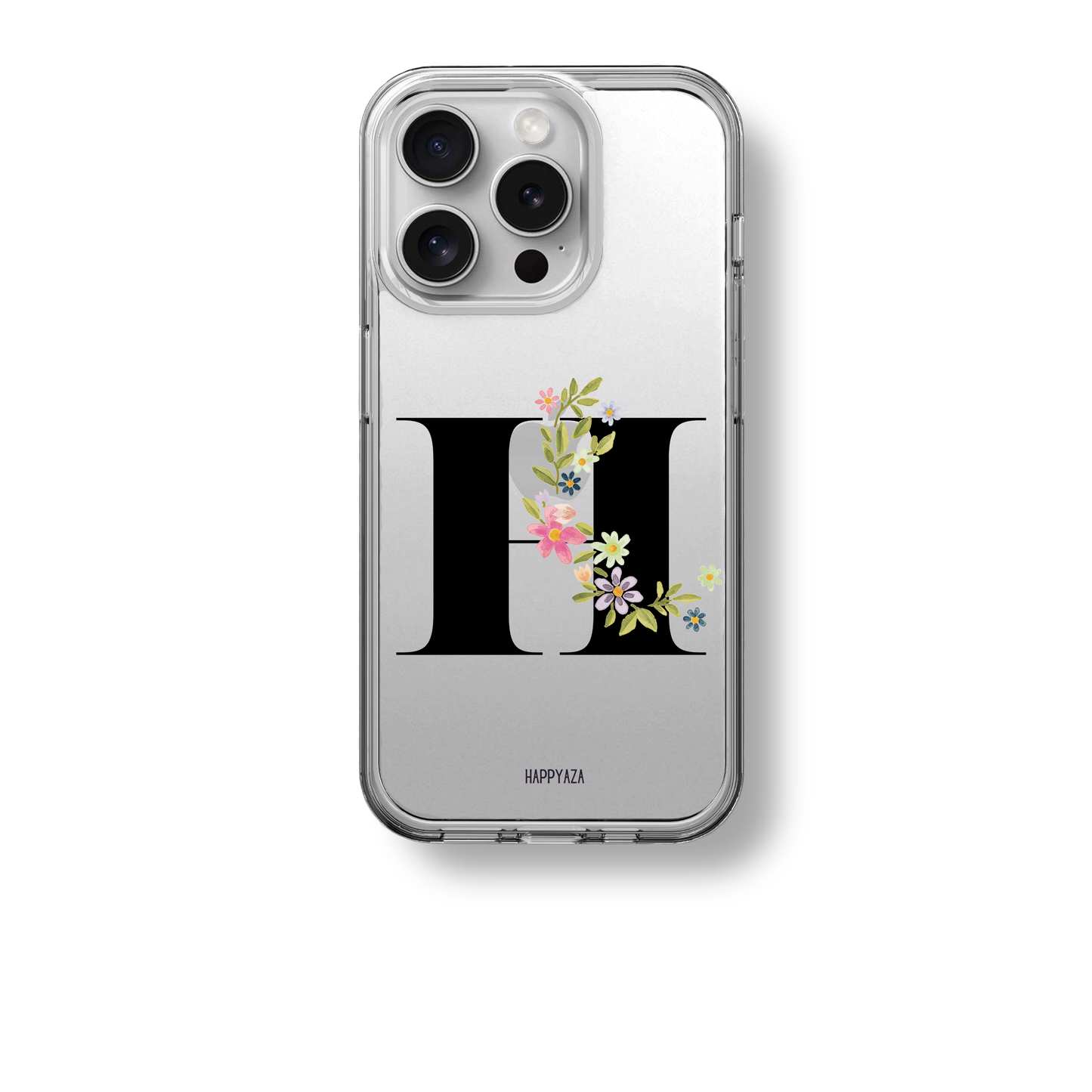 Floral Alphabet Font Soft Silicone Phone Case