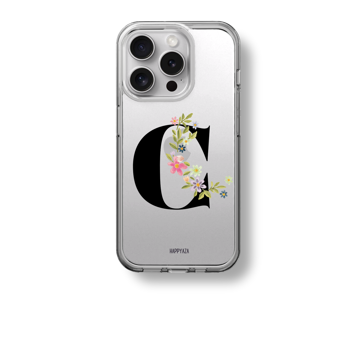 Floral Alphabet Font Soft Silicone Phone Case