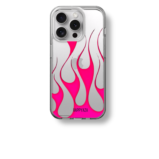 Pink Fire Flame Soft Silicone Phone Case