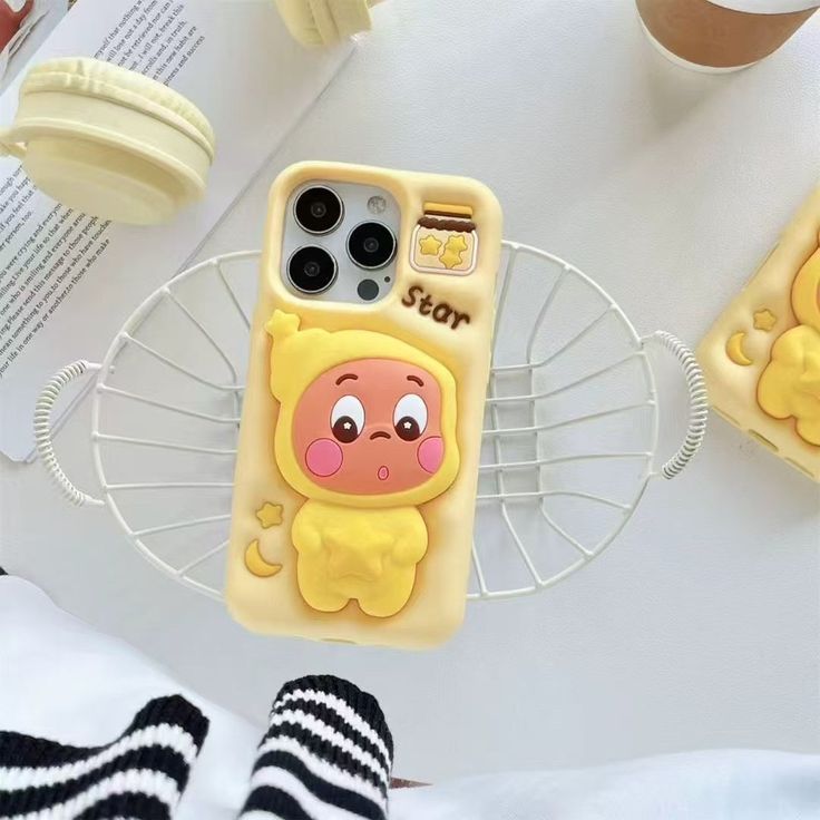 Yellow Star 3D Baby Cute Cartoon Silicone Phone Case