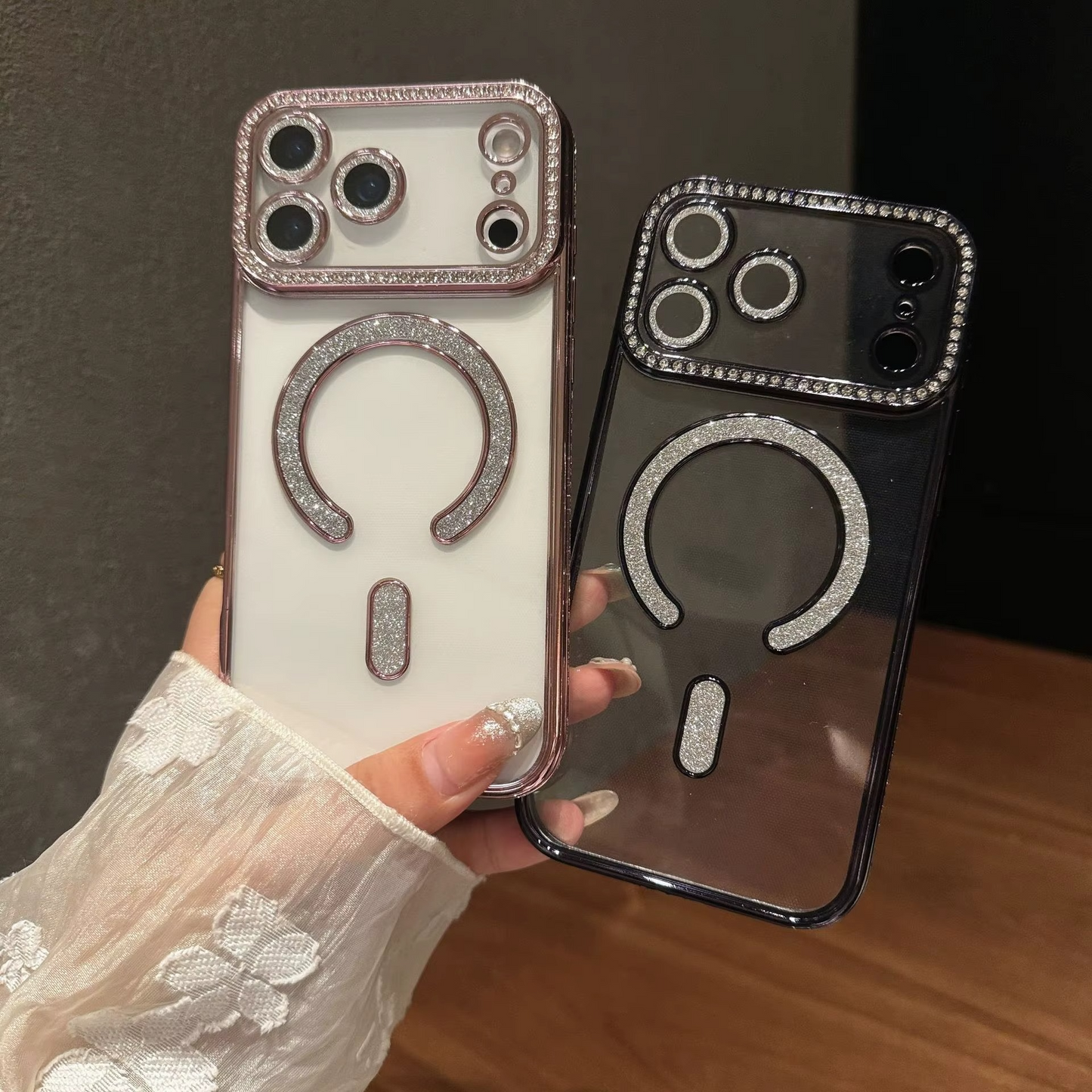 SoftGlow Diamond MagSafe Silicone For Phone Case