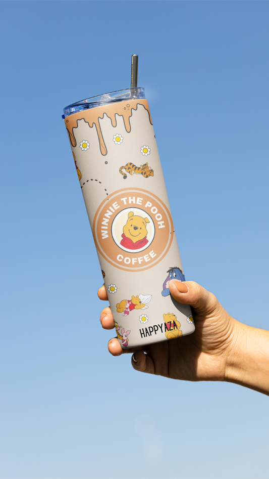 Winnie the Pooh Designer Tumbler With Metal Straw