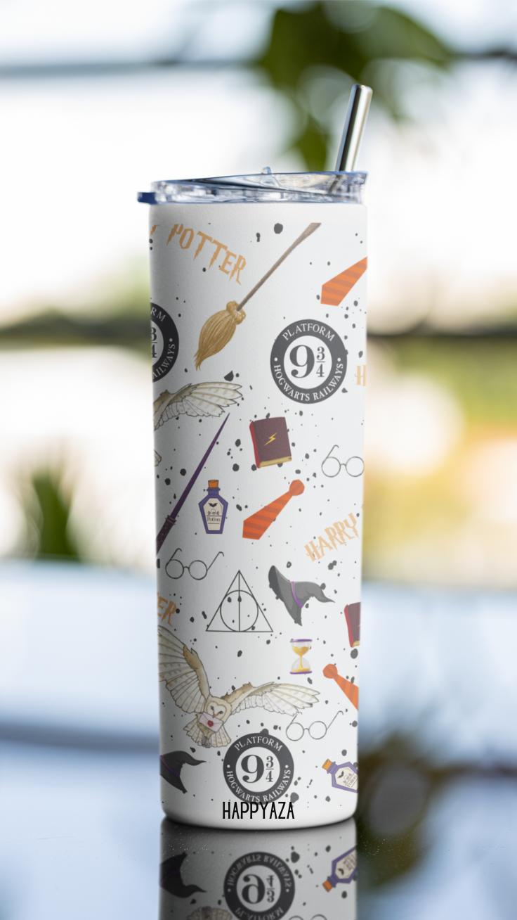 Harry Potter Designer Tumbler With Metal Straw