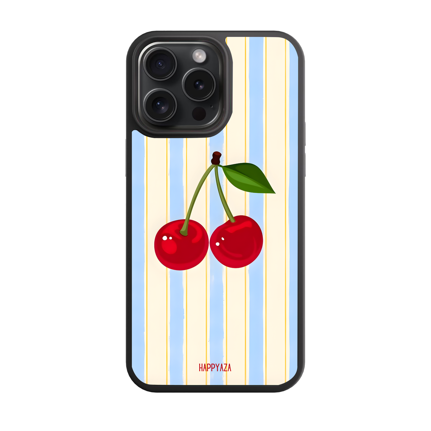 Cherries On Pastel Stripes Designer Phone Case