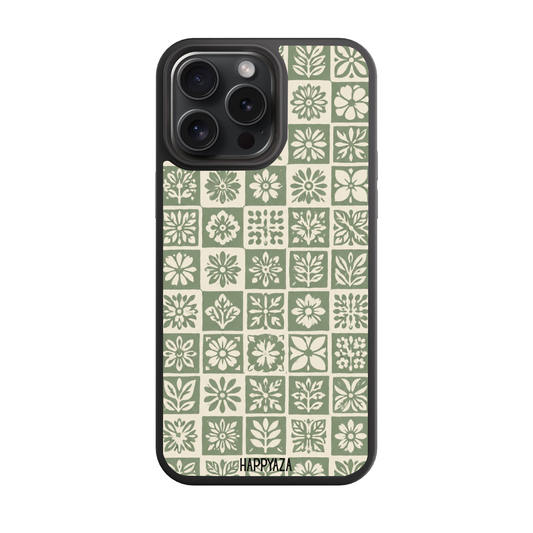 Sage Mosaic Bloom Designer Phone Case